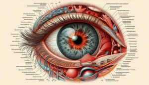 Imagem da anatomia de um olho humano.